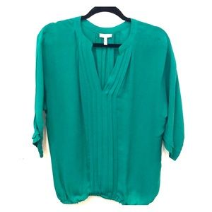 Emerald green silk Joie top